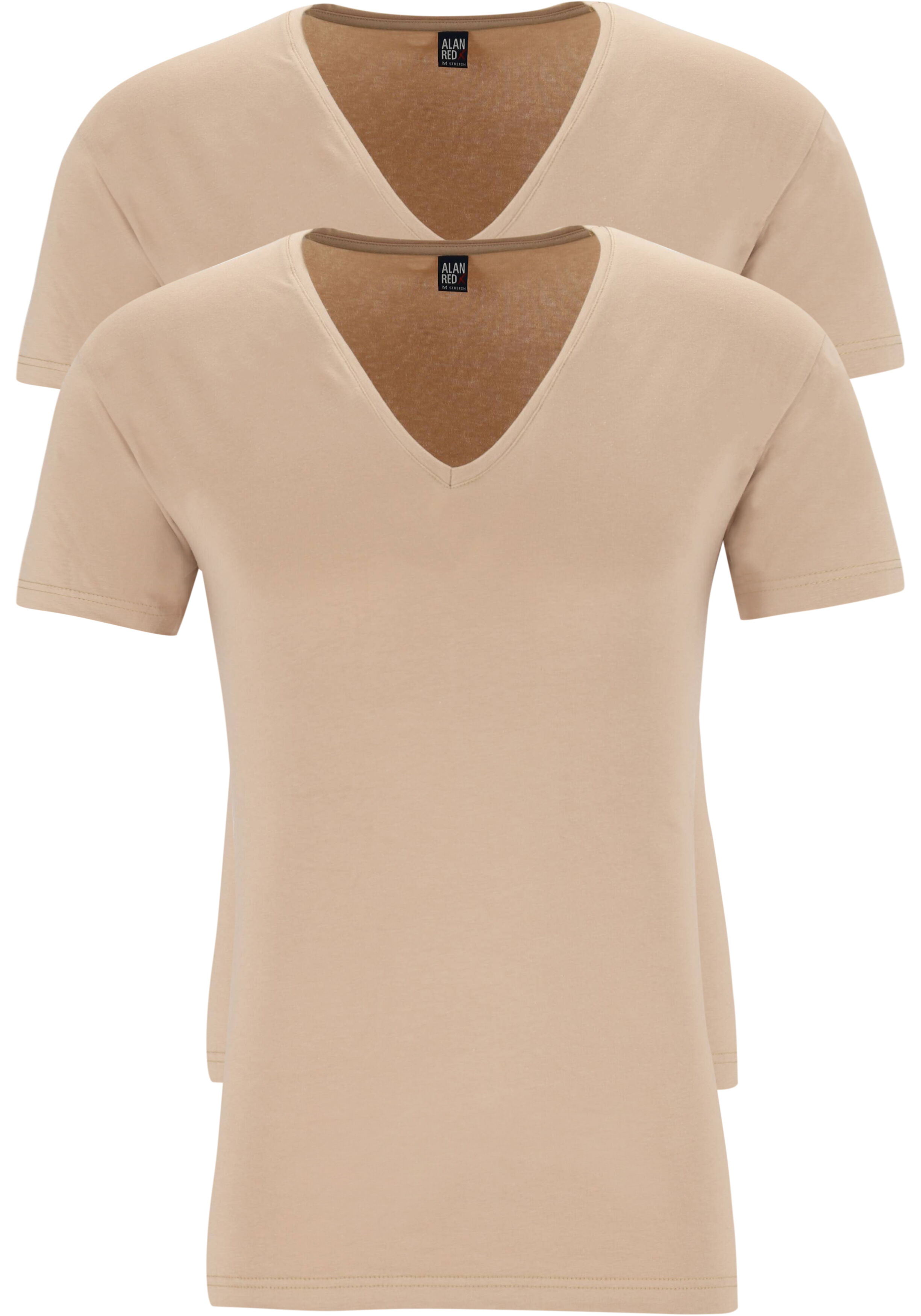 ALAN RED T-shirts no neck (2-pack), diepe V-hals, huidskleur